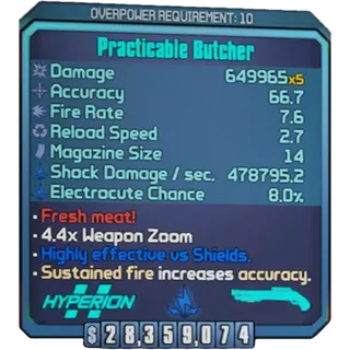 borderlands 2: Butcher (Xbox/PC) (adjustable level) (adjustable element)