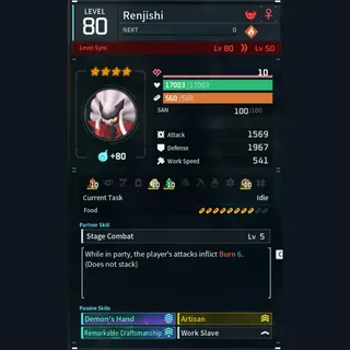 Max Legit Renjishi god-roll (worker)