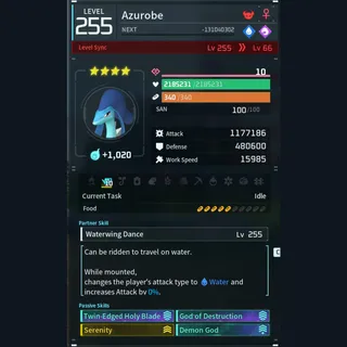 Palworld: Modded Azurobe godroll (attacker) pal Pals | Pal World | Pals