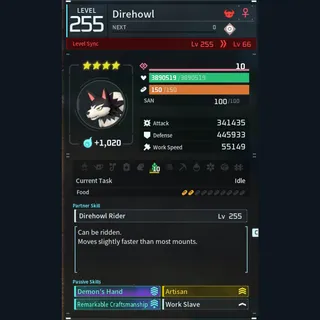 Palworld: Modded Direhowl godroll (worker) pal Pals | Pal World | Pals