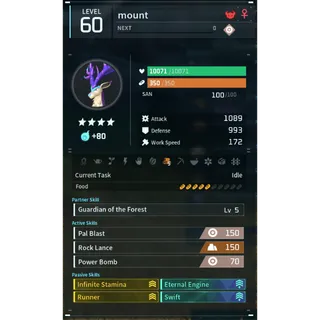 Eikthyrdeer mount palworld (mount)(god-roll) Palworld