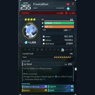 Modded Frostallion god-roll (glider/transport/full-speed mount)