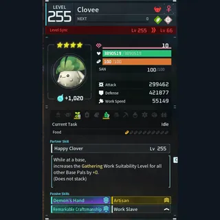Palworld: Modded Clovee godroll (worker) pal Pals | Pal World | Pals