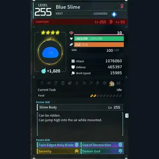 Modded Blue Slime god-roll (attacker)