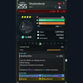 Palworld: Modded Shadowbeak godroll (attacker) pal Pals | Pal World | Pals