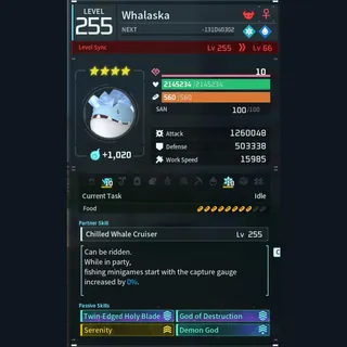 Palworld: Modded Whalaska godroll (attacker) pal Pals | Pal World | Pals