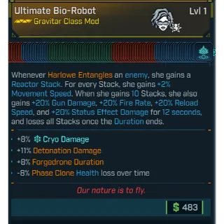 modded level 1 harlowe (every skill god mod) class mod