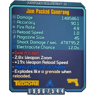 borderlands 2: Gunerang  (Xbox/PC) (adjustable level)  (element adjustable)