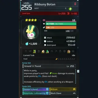 Palworld: Modded Ribbuny godroll (worker) pal Pals | Pal World | Pals