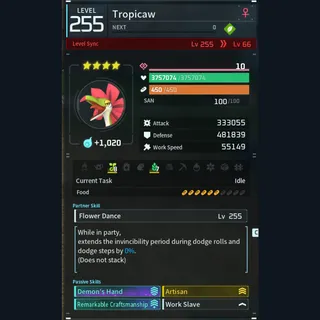 Palworld: Modded Tropicaw godroll (worker) pal Pals | Pal World | Pals