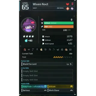Palworld: wixen noct (worker)(god-roll) | Pal World | Pals