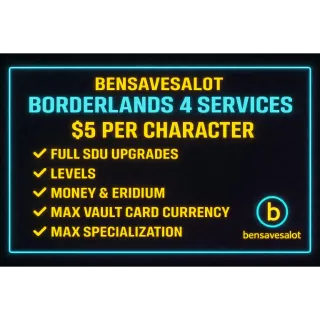 Borderlands 4 | Max Level + Max Eridium & Money Boost & vault card + max spec| $5 Fast Service