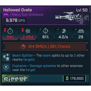 GROLL hallowed ovate (fire) level 50