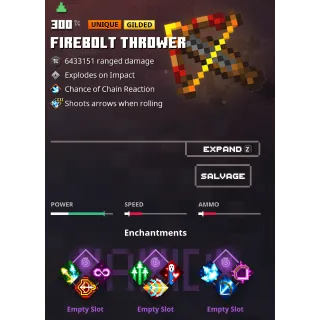 minecraft dungeons:  firebolt thrower