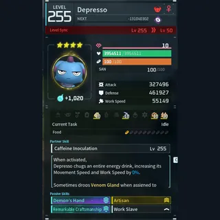 Modded Depresso god-roll (worker)