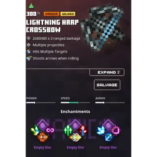 minecraft dungeons:  lightning harp crossbow