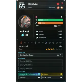 Reptyro godroll (worker) pal palworld