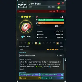 Modded Carnibora god-roll (attacker)