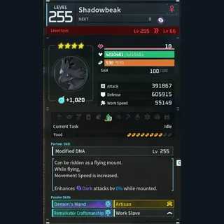 Palworld: Modded Shadowbeak godroll (worker) pal Pals | Pal World | Pals