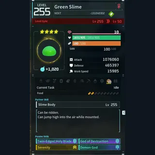 Modded Green Slime god-roll (attacker)