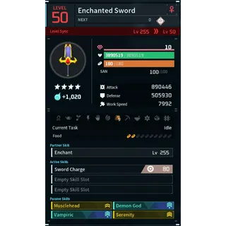 enchanted sword  godroll (MODDED) (attacker) pal palworld