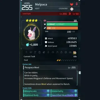 Modded Melpaca god-roll (tank)