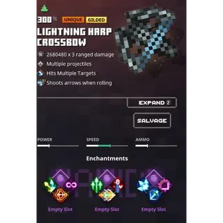 minecraft dungeons:  lightning harp crossbow