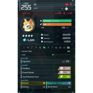 vixy godroll (farmer) (modded) pal palworld