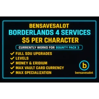 Borderlands 4 | Max Level + Max Eridium & Money Boost & vault card + max spec| $5 Fast Service