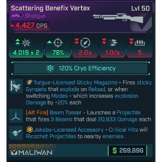 GROLL scattering benefix vertex (beam tosser)(cryo) level 50