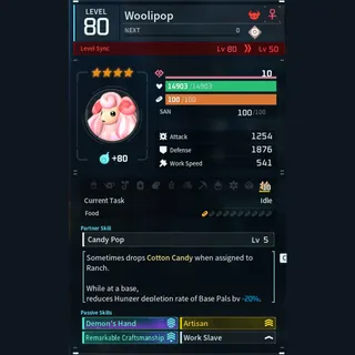 Max Legit Woolipop god-roll (worker)