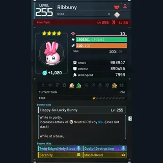 Palworld: Modded Ribbuny godroll (attacker) pal Pals | Pal World | Pals