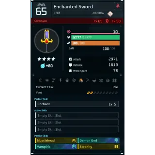 enchanted sword  godroll (attacker) pal palworld