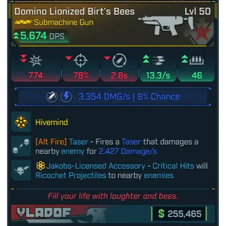 god-roll domino lionized birt's bees (taser)(jakobs)