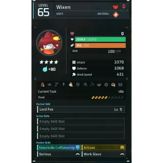 Palworld: wixen (worker)(god-roll) | Pal World | Pals
