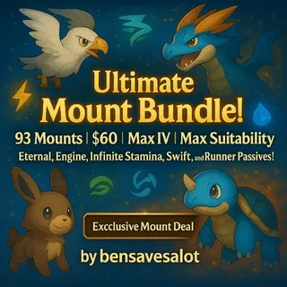 Palworld: 🔥 Ultimate Mount Bundle — 93 Mounts | Max IV | best | Pal World | Pals