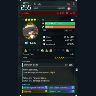 Modded Bushi god-roll (attacker)