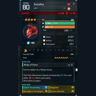 Max Legit Suzaku god-roll (booster)