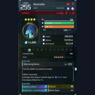 Modded Azurobe god-roll (worker)