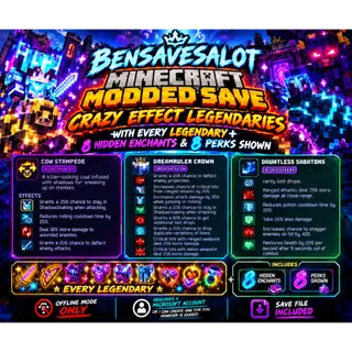 Minecraft Dungeons 2 Offline Mode Save | All Unique & Legendary Gear all platforms 