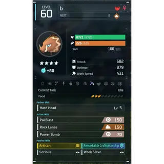 rushroar godroll (worker) pal palworld