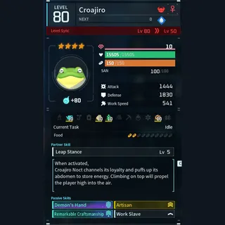 Max Legit Croajiro god-roll (worker)