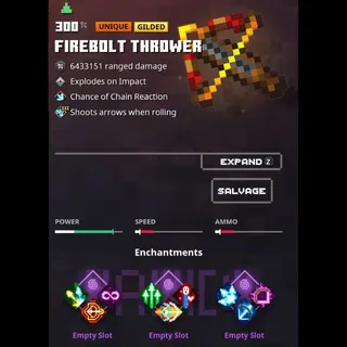 minecraft dungeons:  firebolt thrower