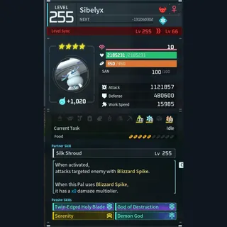 Palworld: Modded Sibelyx godroll (attacker) pal Pals | Pal World | Pals