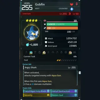 Modded Gobfin god-roll (attacker)