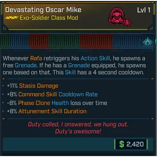 modded level 1 rafa (every skill god mod) class mod