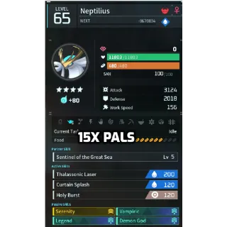 Palworld: ultimate RAIDER TEAM neptillius x15 bundle | Pal World | Pals