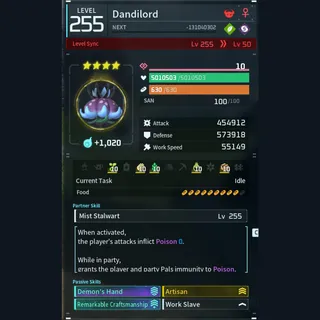 Modded Dandilord god-roll (worker)