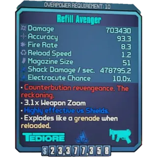 borderlands 2: Avenger (Xbox/PC) (adjustable level) (adjustable element)