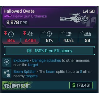GROLL hallowed ovate (cryo) level 50